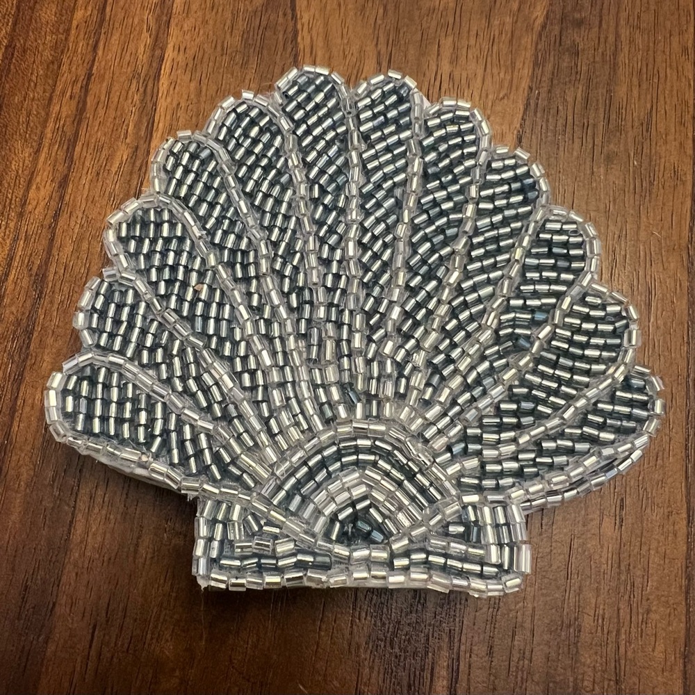 Set of Four Beaded Shell Coasters - Picture 4 of 4